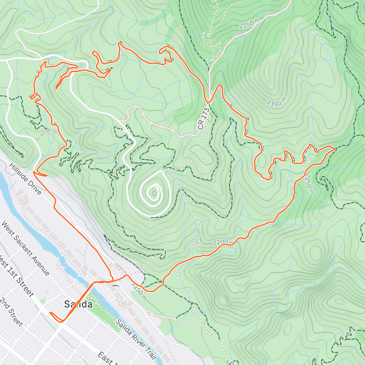 Map of the activity, Monday evening run club