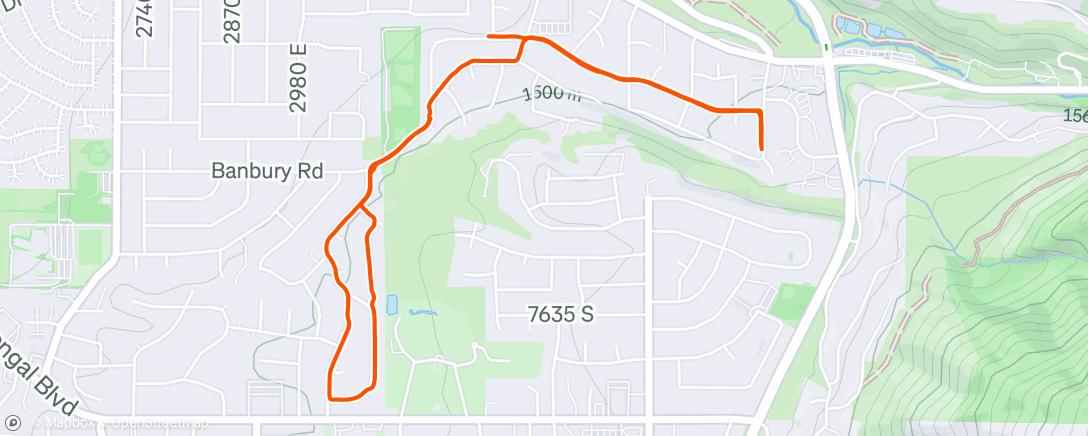 Map of the activity, Afternoon Run