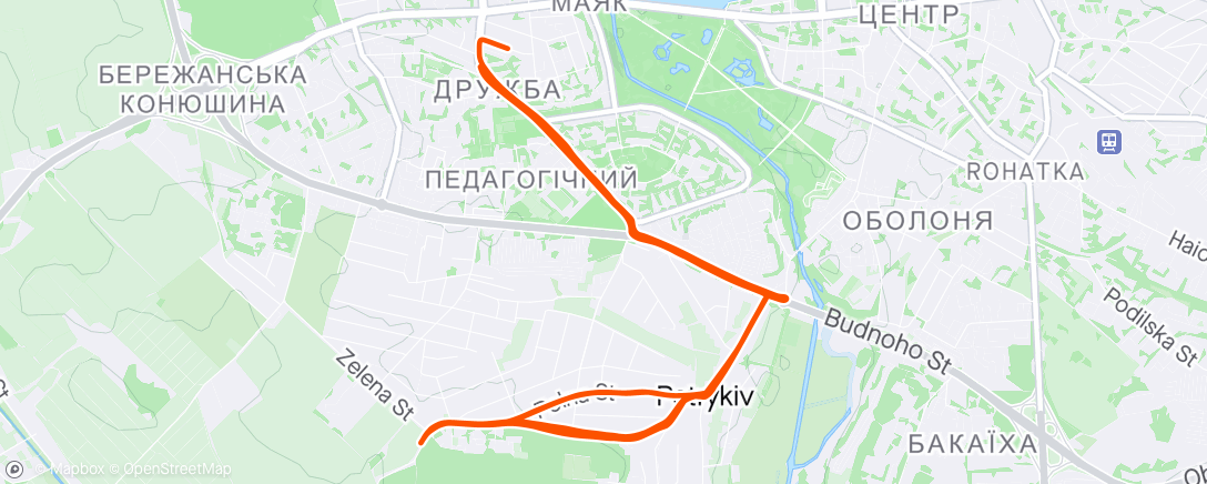 Map of the activity, Вечірній заїзд