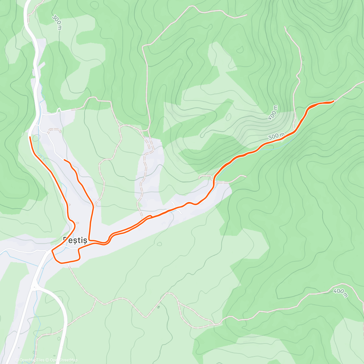 Map of the activity, Afternoon Run