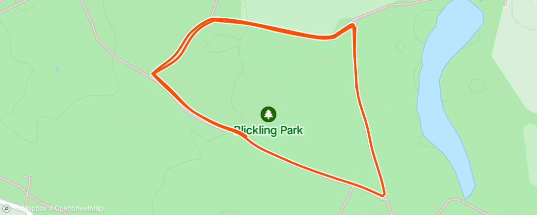 Map of the activity, Blickling Parkrun