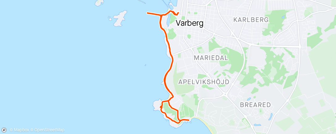 Map of the activity, Morgenjogg i Varberg 😍 VAKKERT 😍