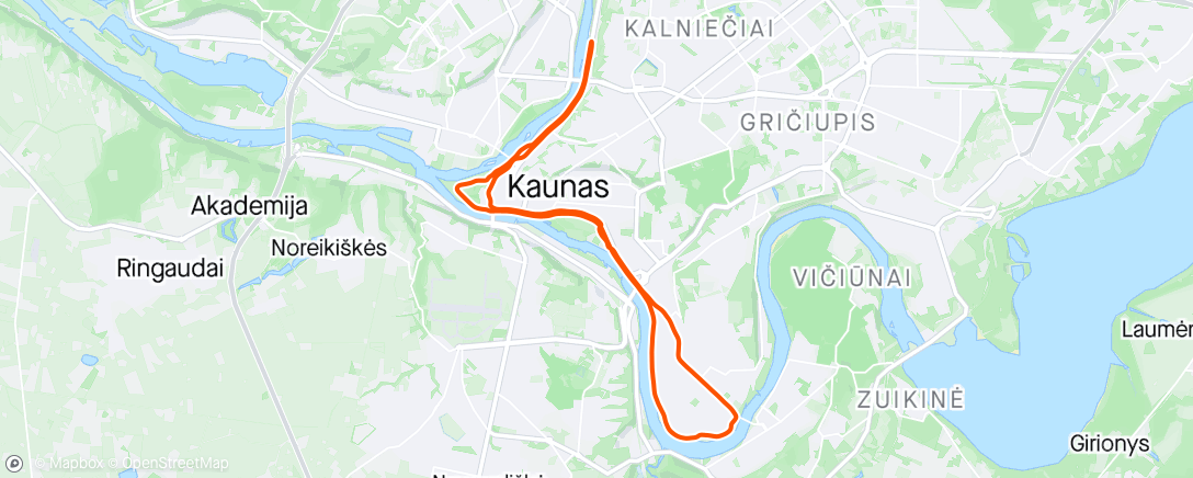 Map of the activity, Kauno maratonas