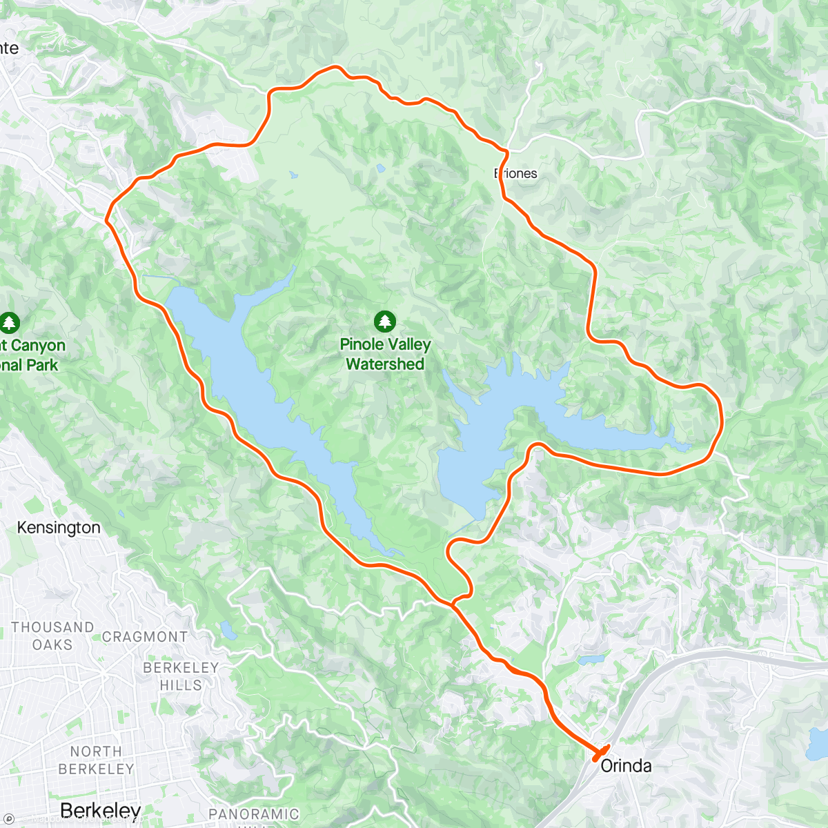 Map of the activity, Berkeley Hill RR.  1st in 60+