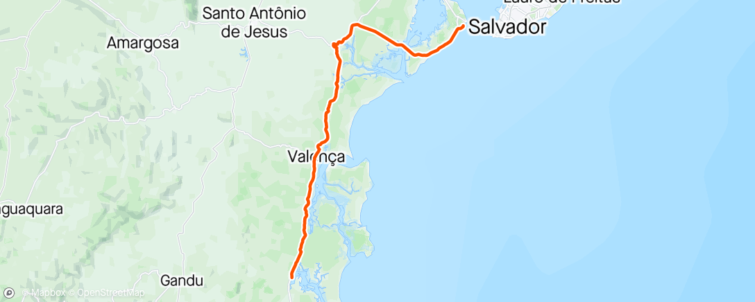 Map of the activity, Mar Grande X  Ituberá