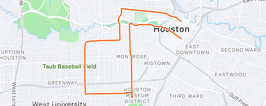 Map of the activity, Aramco Houston Half Marathon 2026
