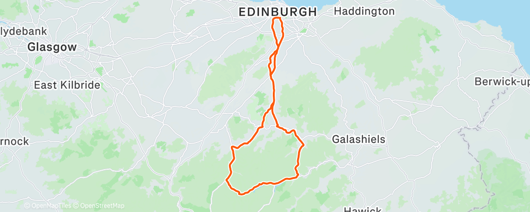 Map of the activity, Cycling