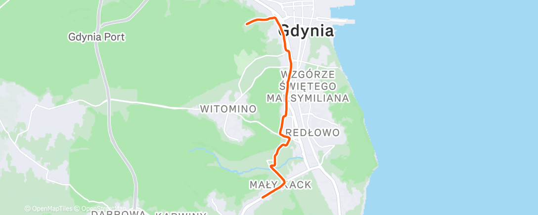 Map of the activity, Afternoon Run