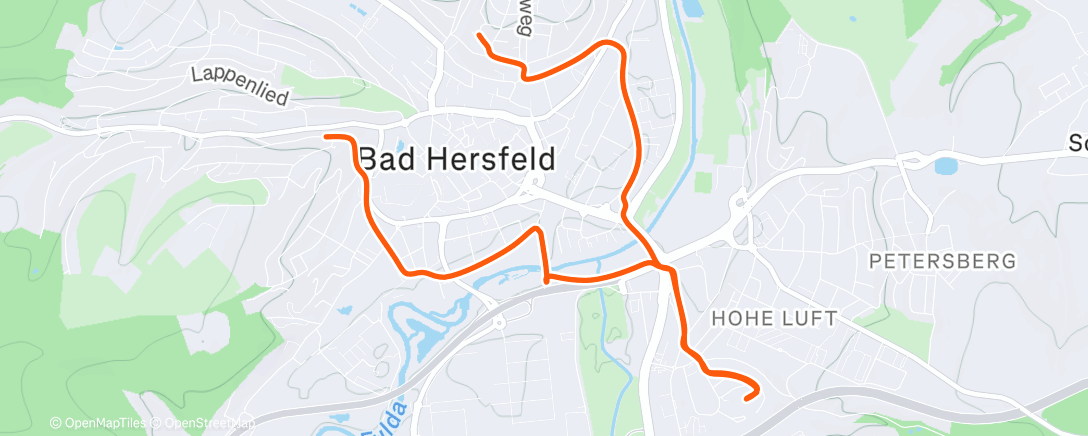 Map of the activity, Fahrt am Morgen