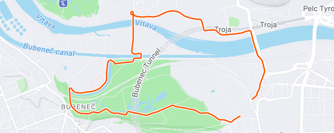 Map of the activity, Morning Run