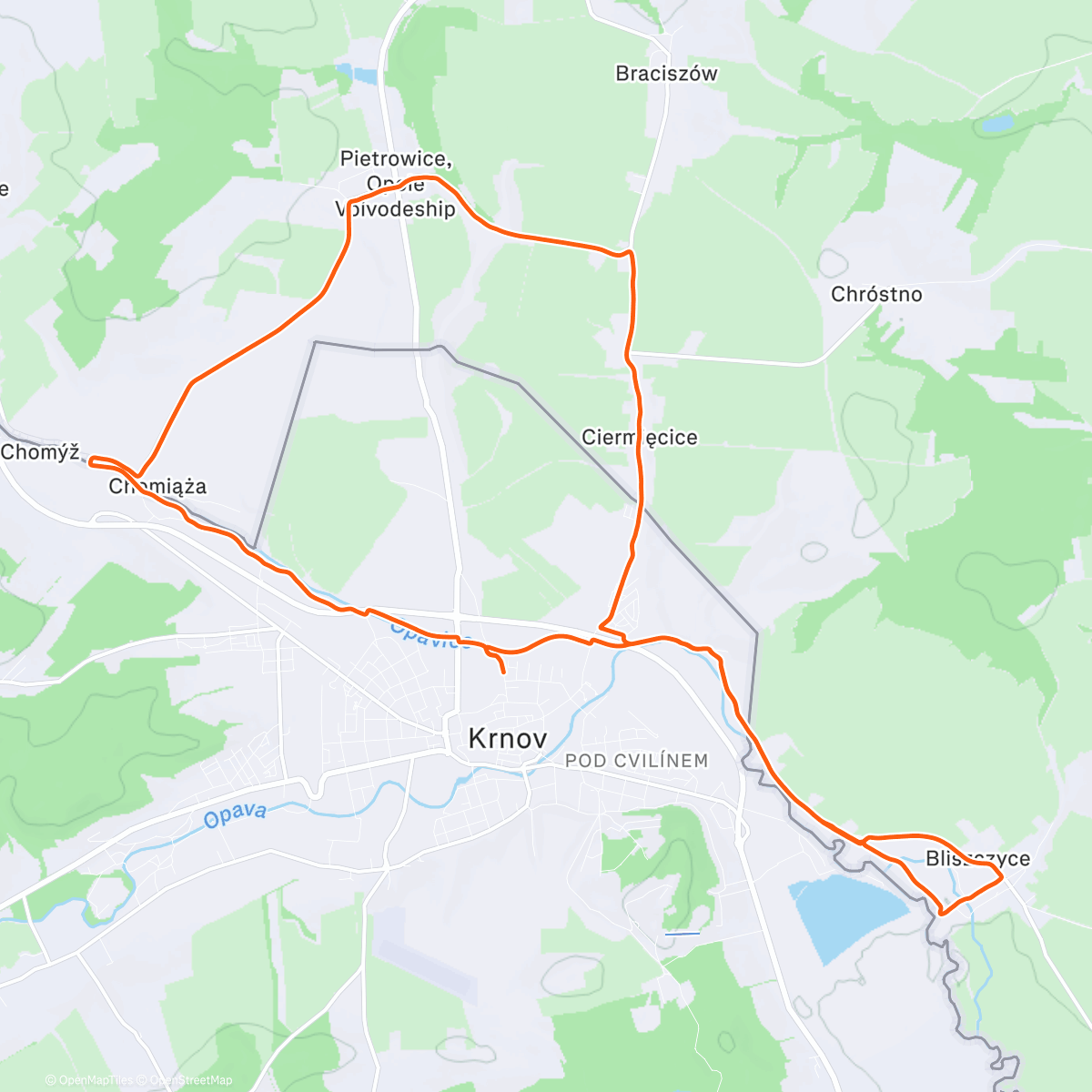Map of the activity, Lunch Gravel Ride - štědrodenní 🥶🙄🙈