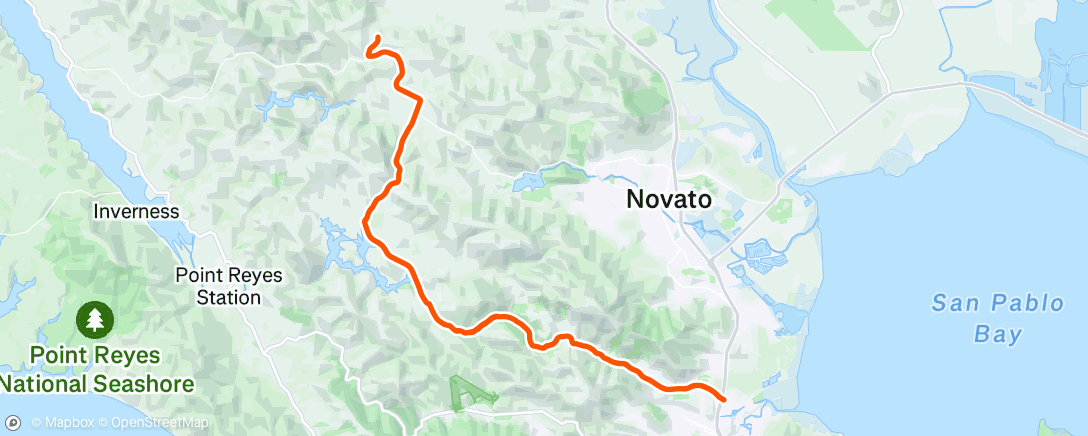Map of the activity, Lunch Ride