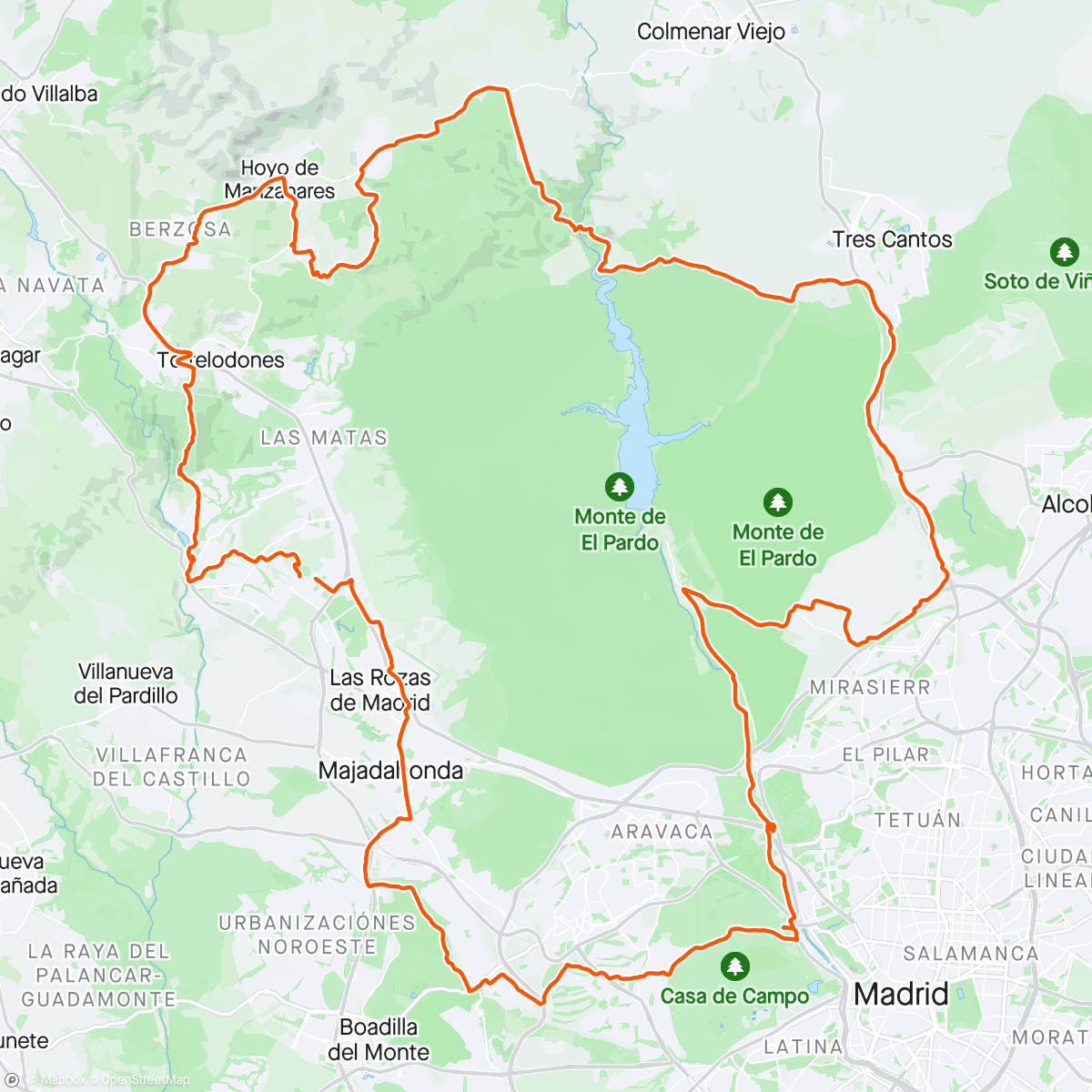 Карта физической активности (4:20h, Isabela-Berzosa-vuelta al Pardo 🤠)