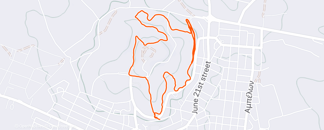 Map of the activity, Afternoon Trail Run