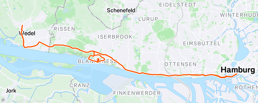 Map of the activity, Elbchaussee Landungsbrücken