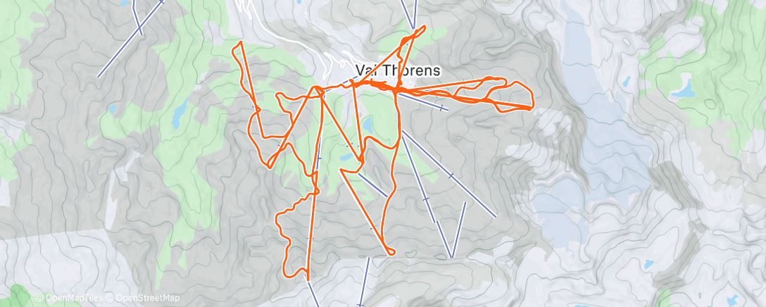Map of the activity, Slopes - A day skiing at Les 3 Vallées