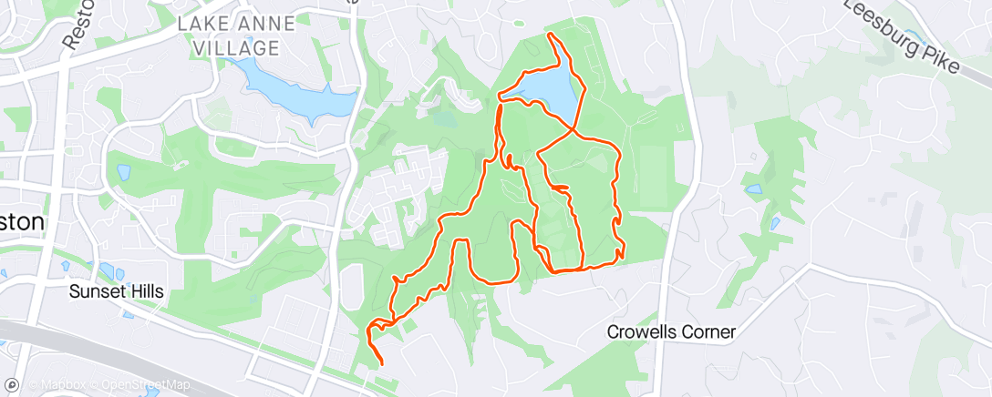 Map of the activity, Early lunch ride at the lake