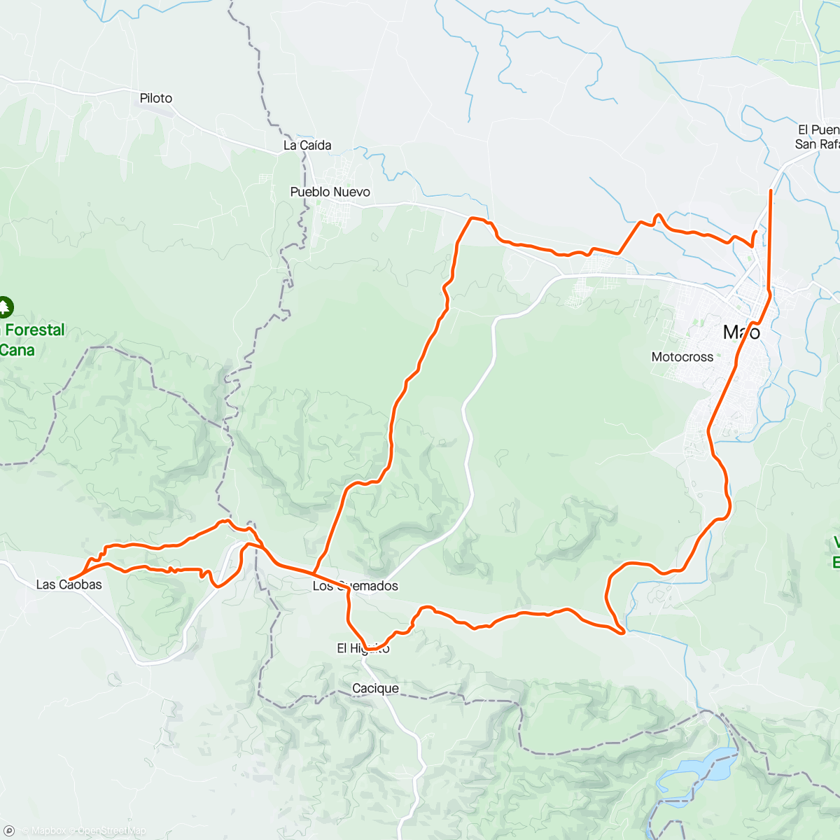 Map of the activity, Mao-Trillos de Lenon-La Caoba-Mao