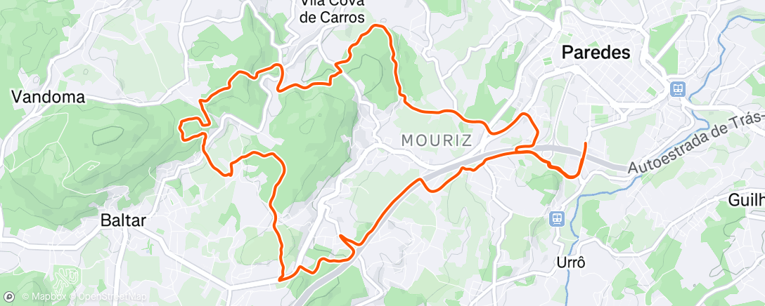 Map of the activity, Corrida em trilho matinal