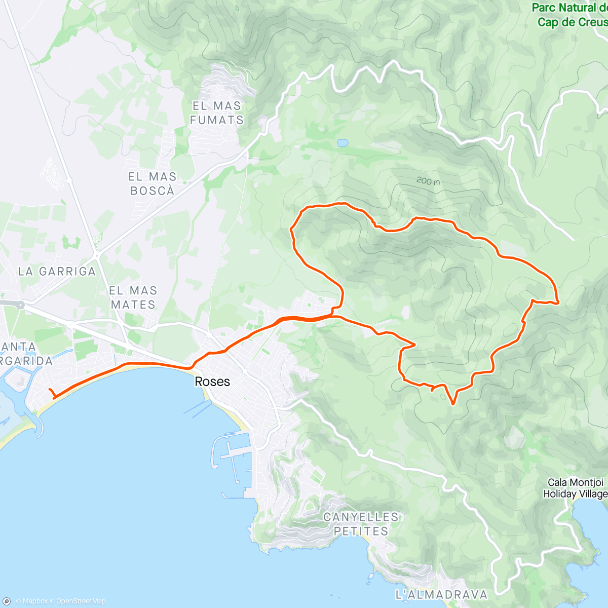 Map of the activity, Trail Roses - cap de Creus