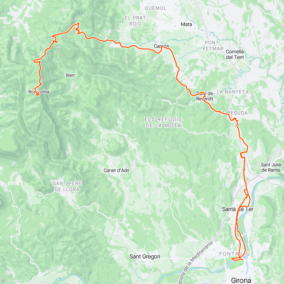 Map of the activity, Rocacorba (road) - dernière pour mériter les XuXos avant le retour 🥐