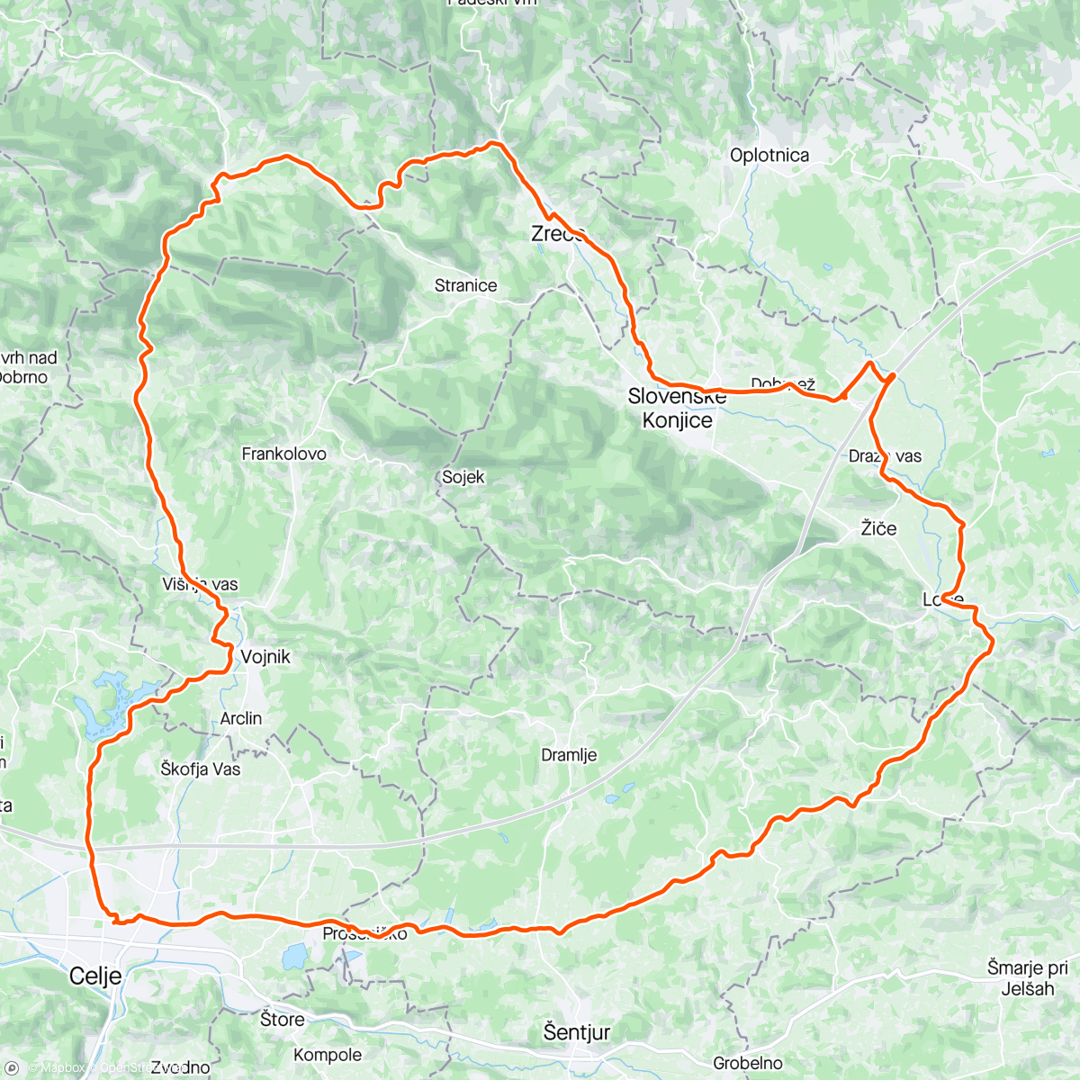 Map of the activity, 12/04/2024 Ponikva Loče Zreče