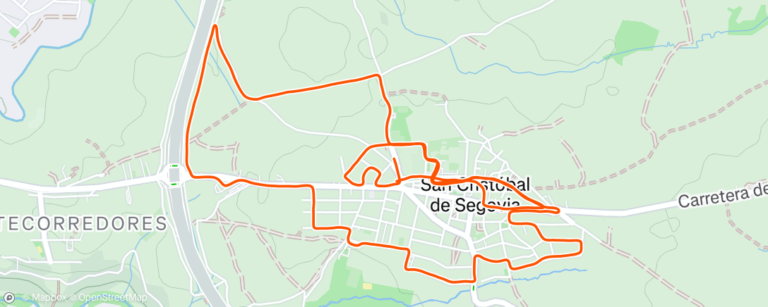 Map of the activity, Carrera de noche