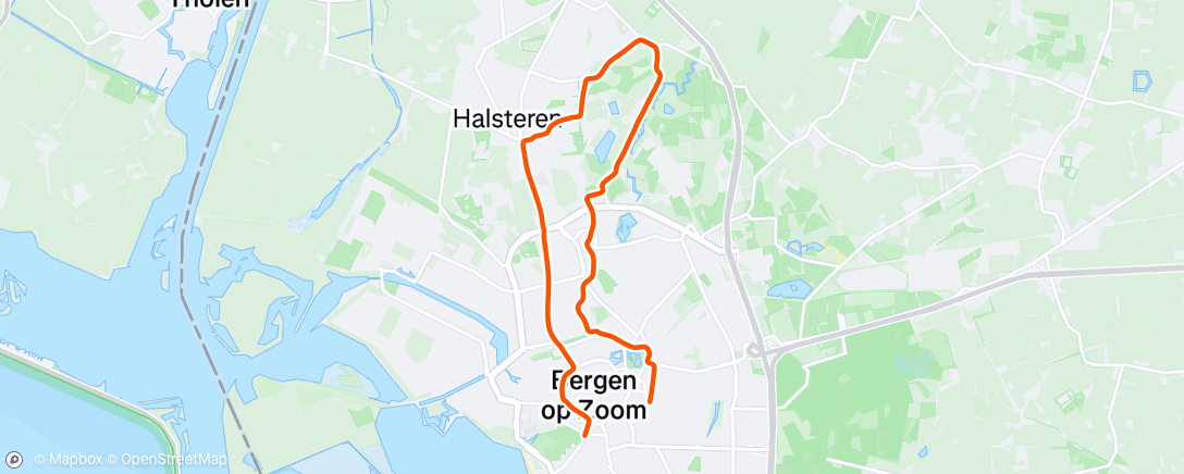 Map of the activity, Bergen op Zoom (Fietsen i.p.v. Hardlopen)¹