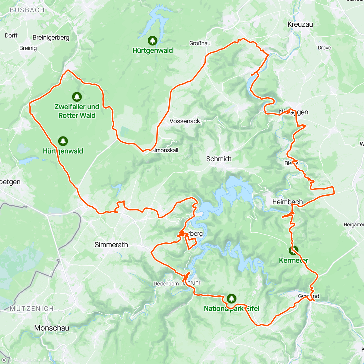 Map of the activity, Eifel met TCW