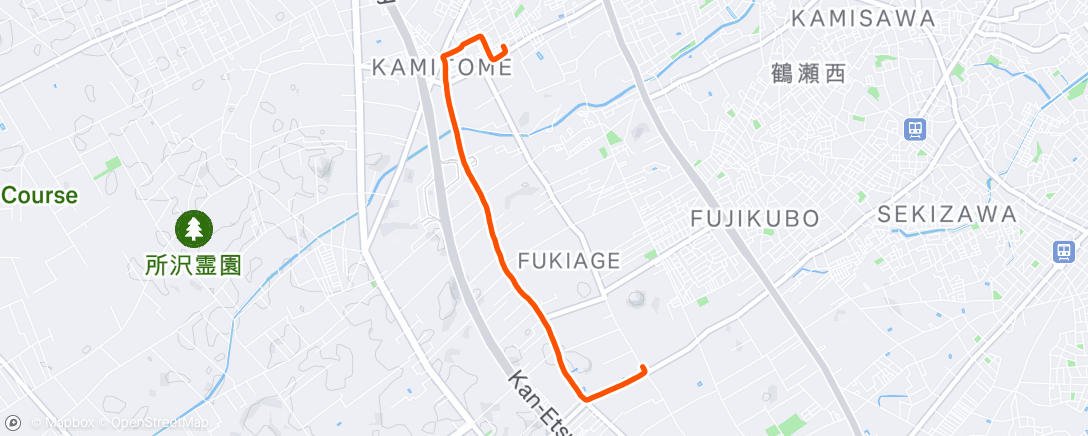 Map of the activity, Evening Run