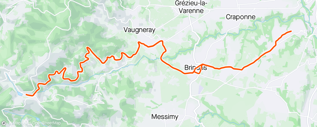 Map of the activity, Yzeron. 30 degrés 😰