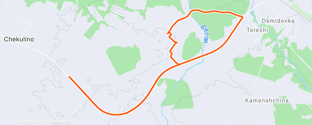 Map of the activity, Morning Trail Run