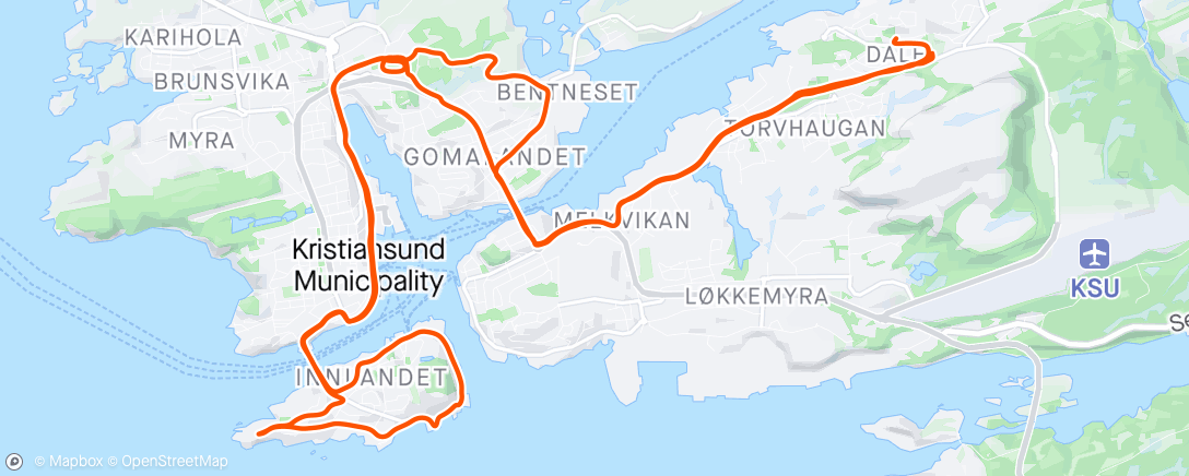 アクティビティ「Norodd 10 km + til og fra」の地図