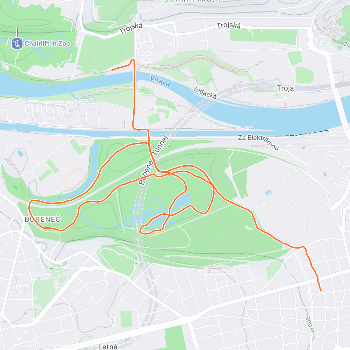 Map of the activity, XI. Vánoční ranní běh + do Karla