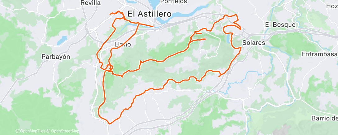 Карта физической активности (Bicicleta a la hora del almuerzo)