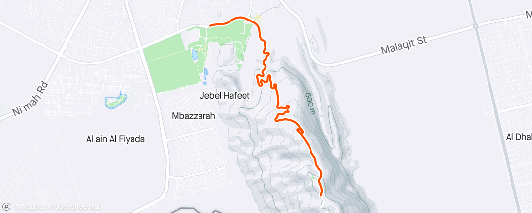 Map of the activity, Jebel Hafeet