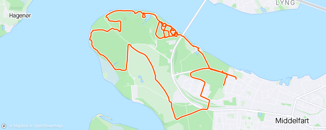 Map of the activity, Cykelbasse tur med 🌭🍺