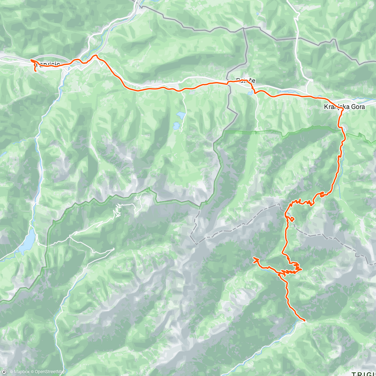 Map of the activity, Vrsic tour giorno 2
