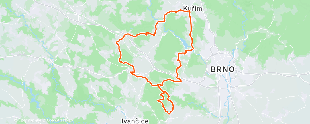 Map of the activity, Lunch Ride