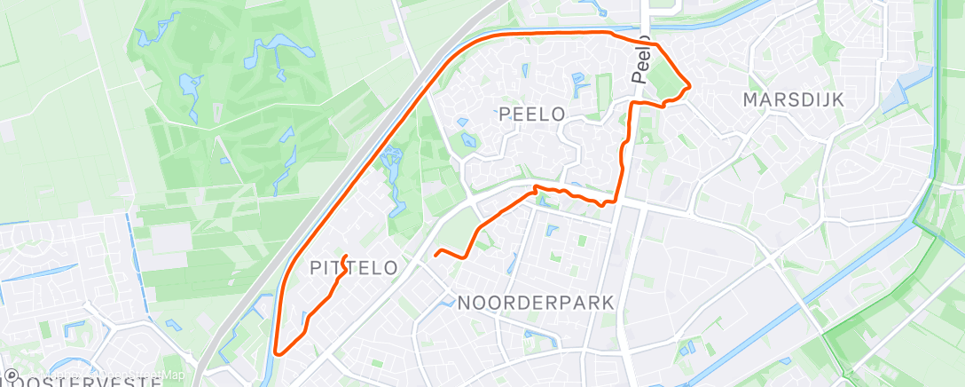 Map of the activity, Namiddagloop