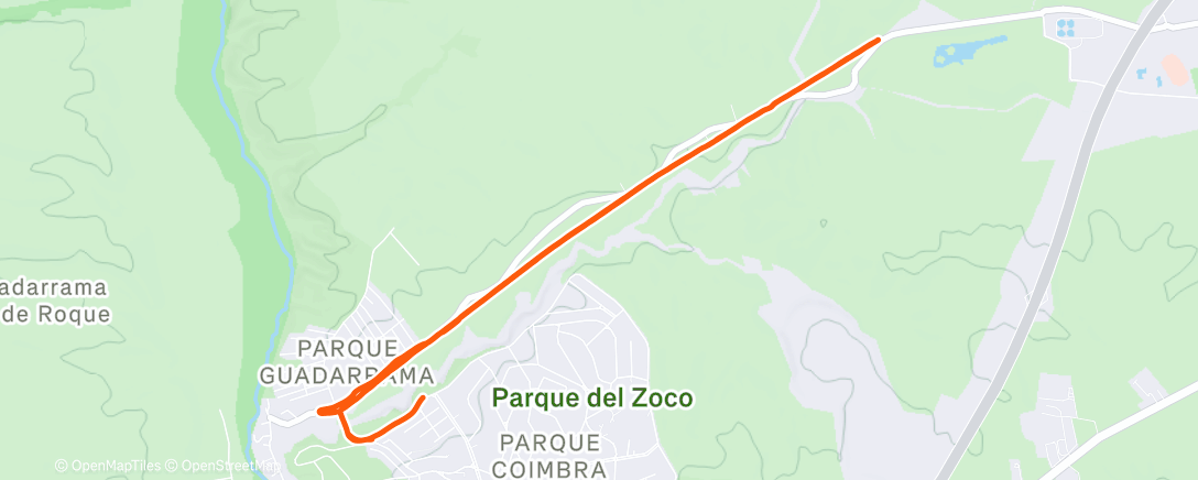 Map of the activity, Carrera de noche