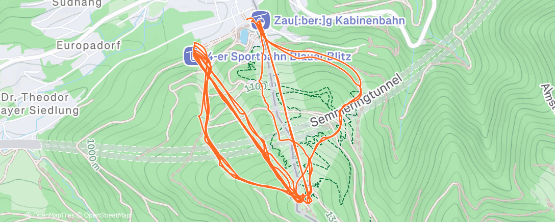 Map of the activity, Lunch Alpine Ski