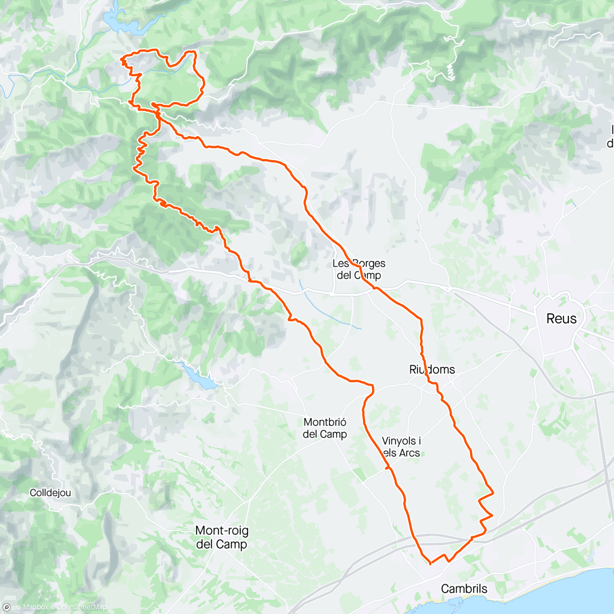 Map of the activity, Puigcerver Arboli Alforja