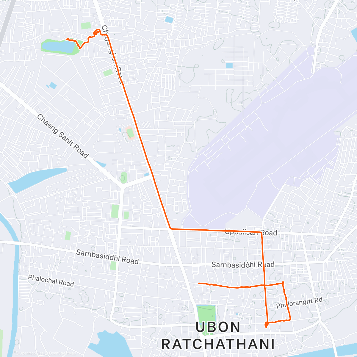 Map of the activity, Temples of Ubon Ratchathani