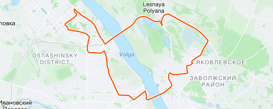 Map of the activity, Вечерний забег