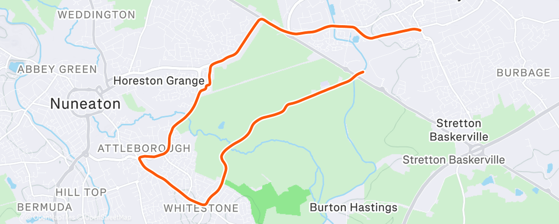 Map of the activity, Tues Spar Liberty Way Loop (via Hydes Lane) 🏞️🎨