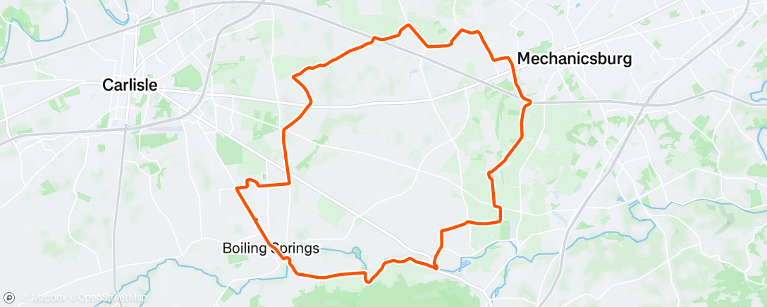Map of the activity, Saturday wind ride