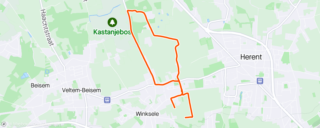 Map of the activity, Afternoon Run 🧱2