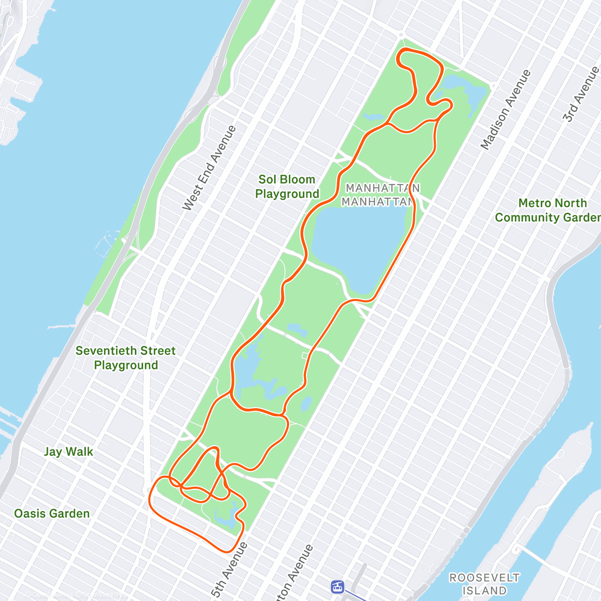 Map of the activity, Zwift - SST (Short) on Knickerbocker in New York