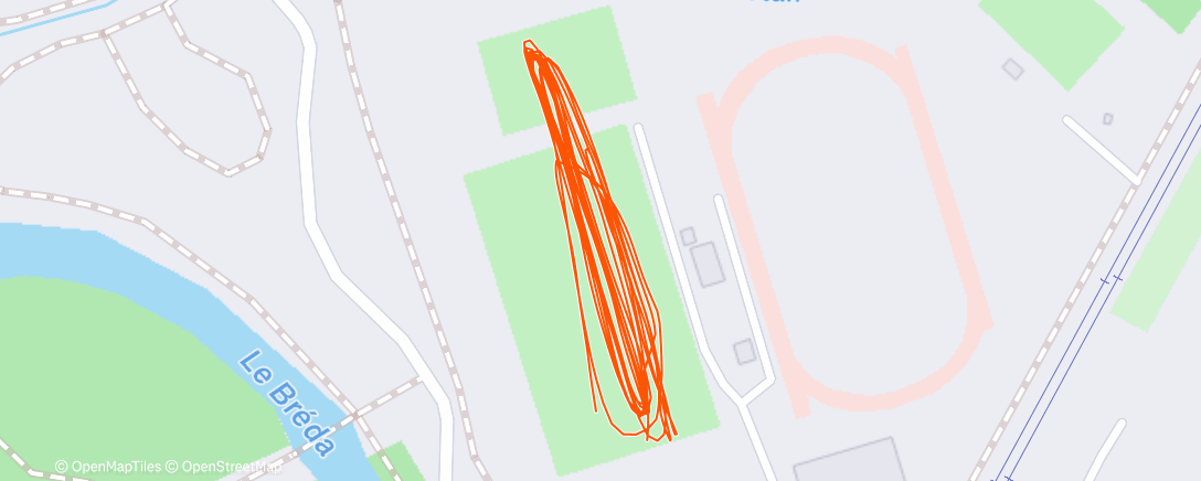 Map of the activity, Course à pied dans l'après-midi